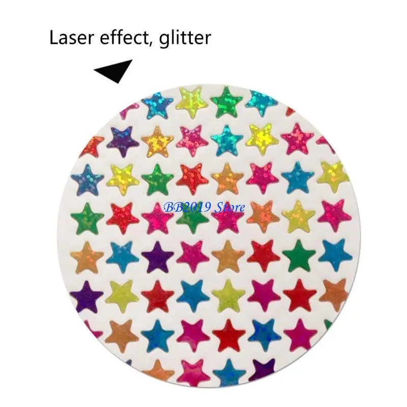 Q0KB 10pcs Kindergarten Award Gold-plated Glitter Sticker Mother Teacher Praise Label