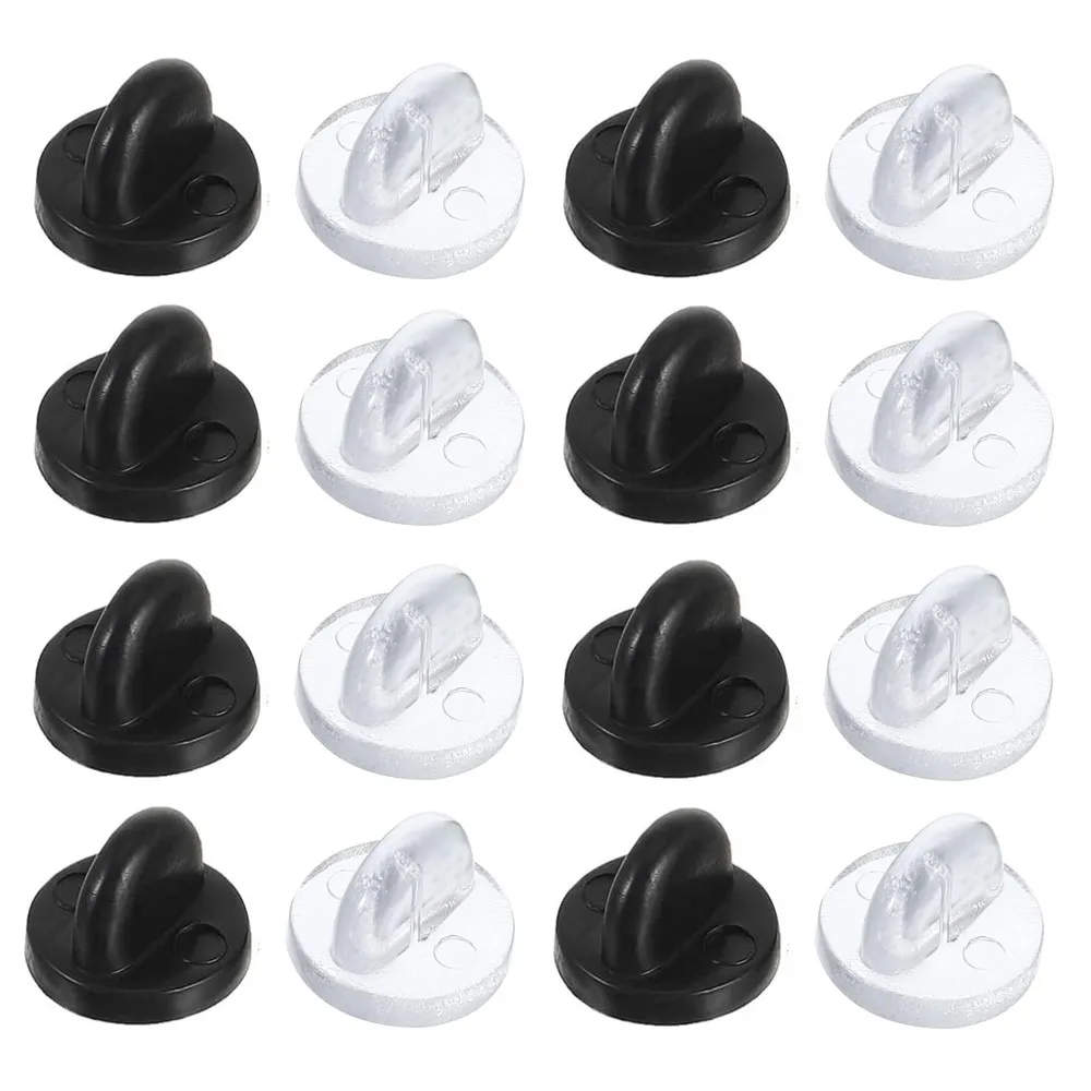 50/100/200pcs Black Rubber Brooch Pin Back Squeeze Badge Holders Clasp Cap Keepers For DIY Jewelry Making Replacements Supplies