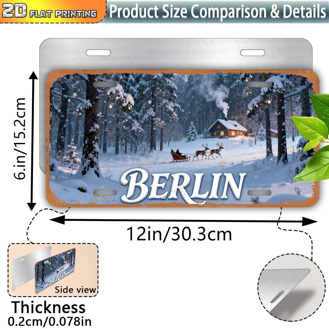 2D Flat - [Open ]2D Flat, 1pc 2D Flat Posters2D Flat, Berlin Germany Theme Retro Metal Sign - Large 6