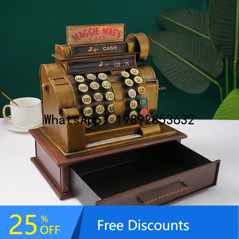 XL Nostalgic Republic of China Style Vintage American Retro Cash Register Model Bar Decoration