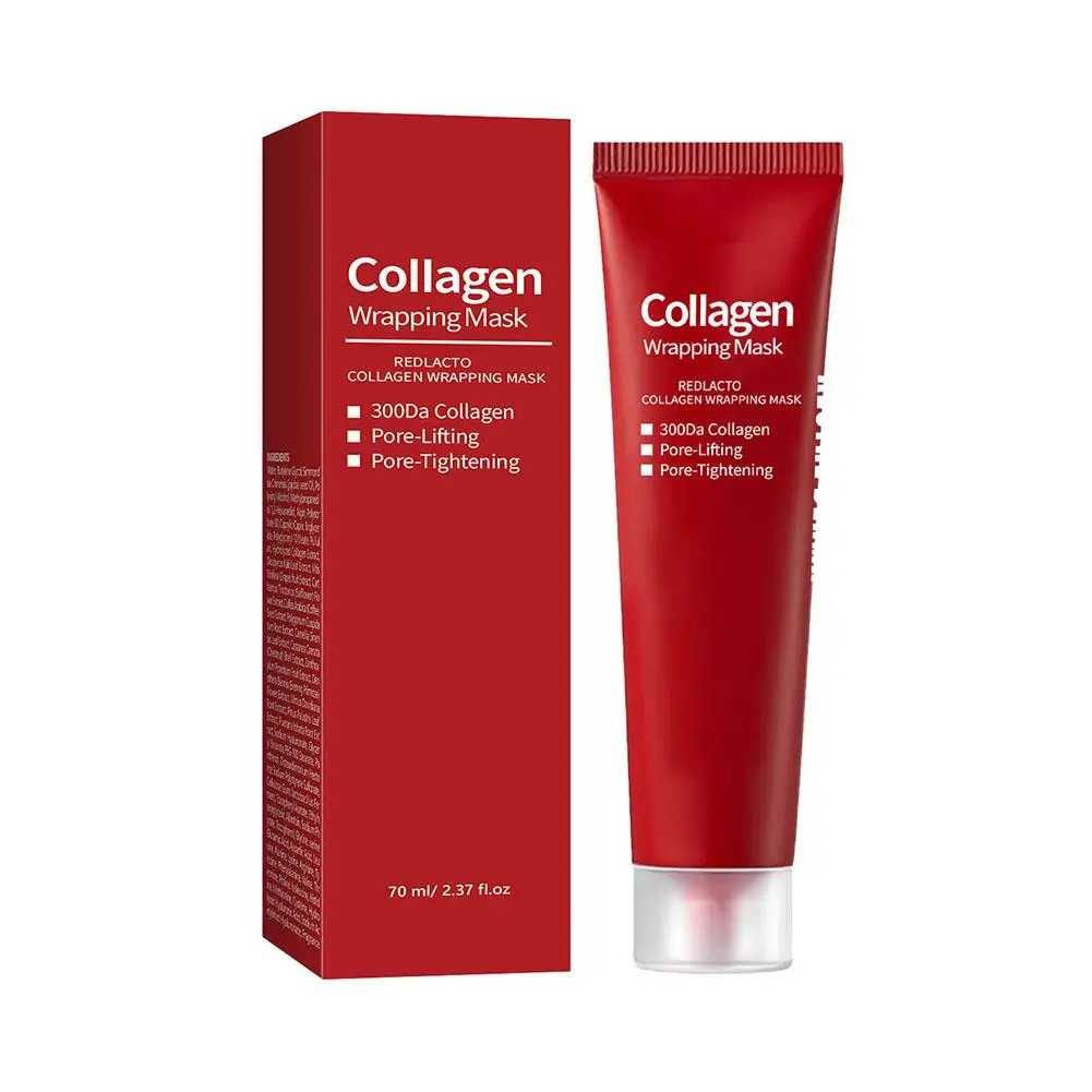 70ml Collagen Peel-off Mask Red Collagen Wrapping Mask Facial Mud Deep Cleaning Moisturizing Deeply Hydrate Woman Night Care