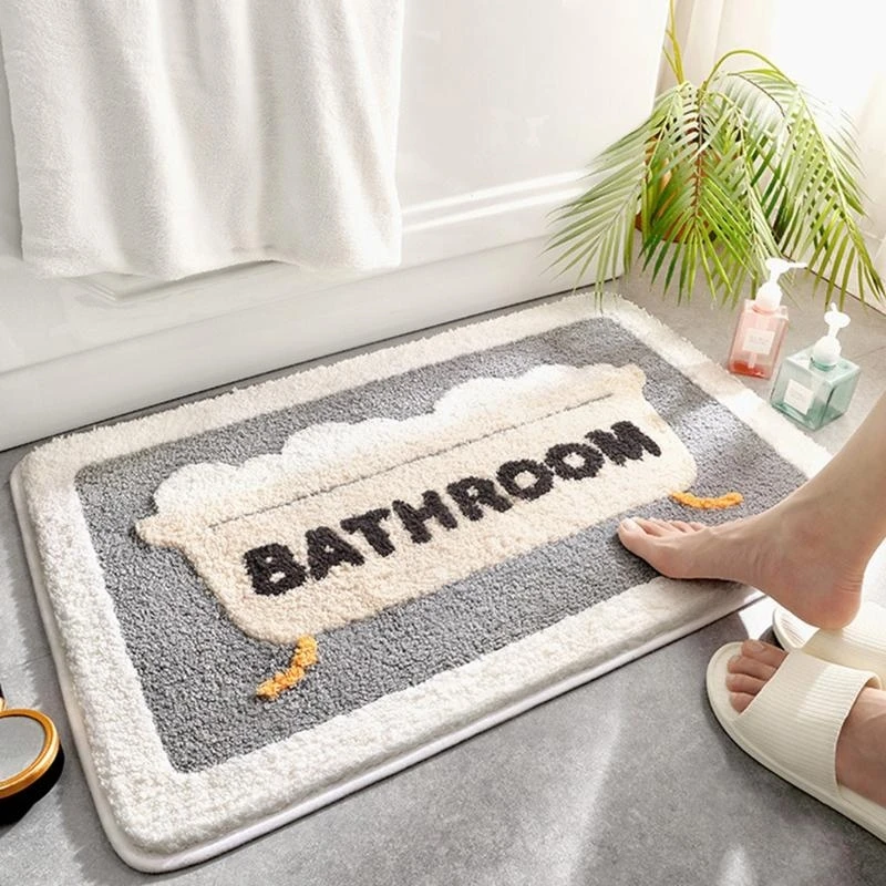 367A Rainbow Shaggy Bath Toilet Mat Bathroom Rug Carpet Doormat Non-slip Floor Mat