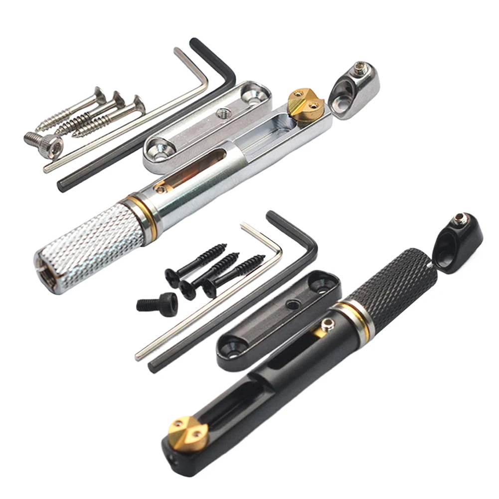 

Headless Guitar Bridge Headless Fixed Fanned Bridge Tailpiece Tremolo Bridge for 6-String Electric Guitar