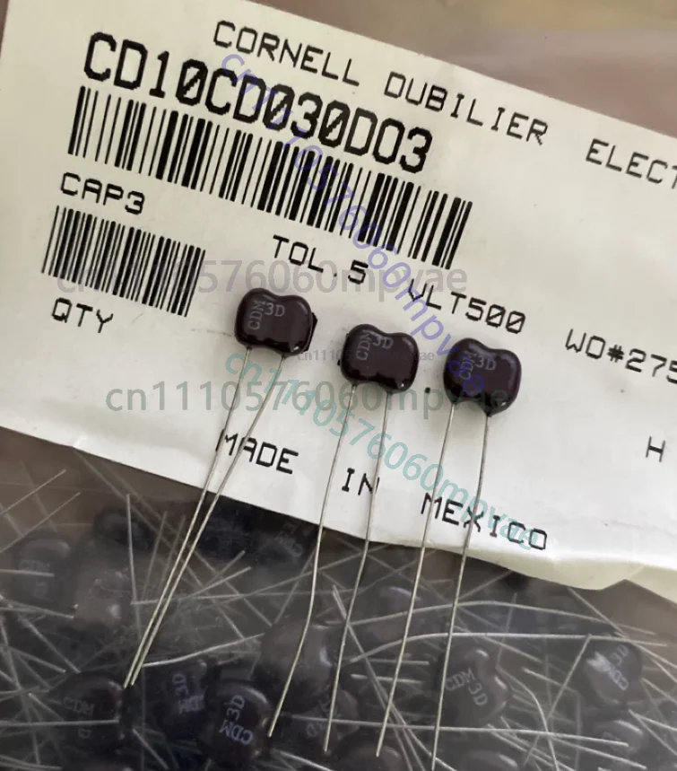 

Оригинальный американский конденсатор CDM 500V 3PF CD10CD030D03 P:3mm, серебряный слюдяной конденсатор