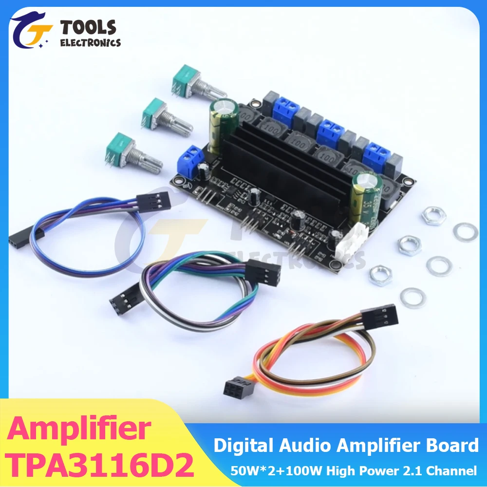 

DC 10-25V TPA3116D2 Audiophile HIFI Digital Audio Amplifier Board 50W*2+100W High Power 2.1 Channel Subwoofer Amplifier Board