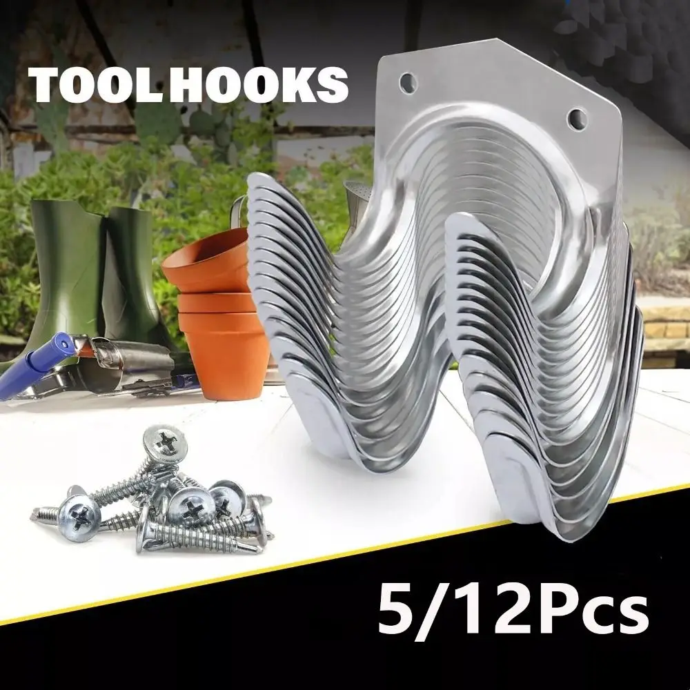 5/12 szt. Metalowy garaż haki do przechowywania wytrzymały ciężki Organizer stojak hak zamontowany uchwyt magazynowy