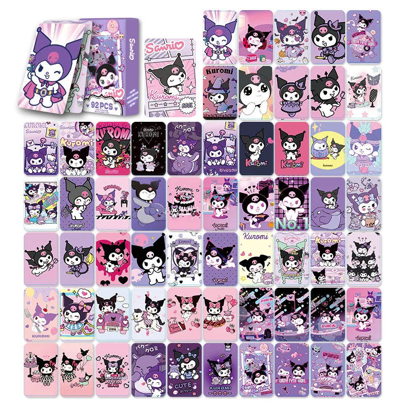 

Коллекционная карта Sanrio высокого разрешения Kuromi, двусторонняя коробка для карт ЛОМО, маленькая периферийная карта с героями мультфильмов аниме, фотокарта
