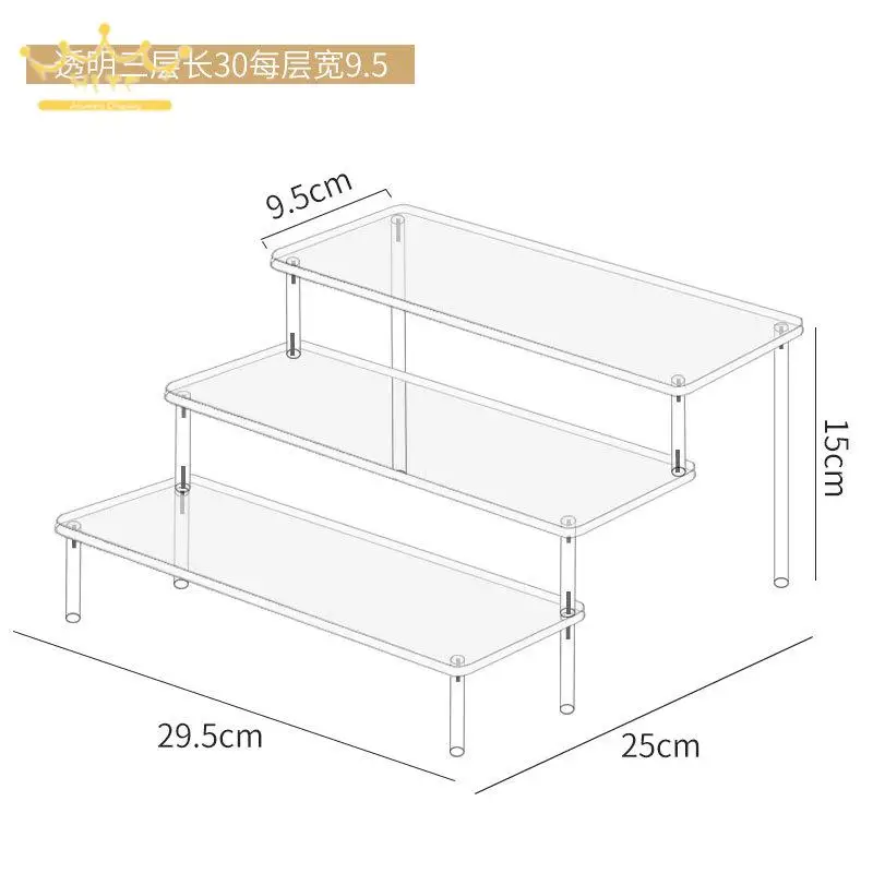 Clear Display Riser Rack for Jewelry 1-5 Tier Acrylic Display Stand Watch Bracelet Organizer Small Perfume Doll Display Holder