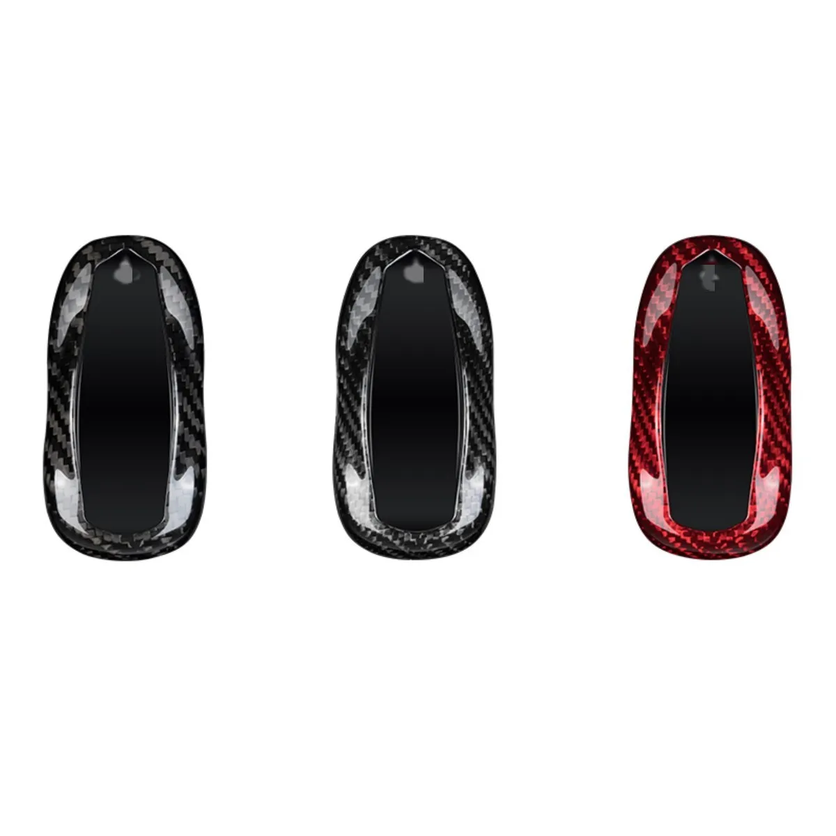 T-carbon Carbon Fiber Car Key Case Cover Fit For Tesla Model 3 Model S Key Fob Shell Car Interior Accessories