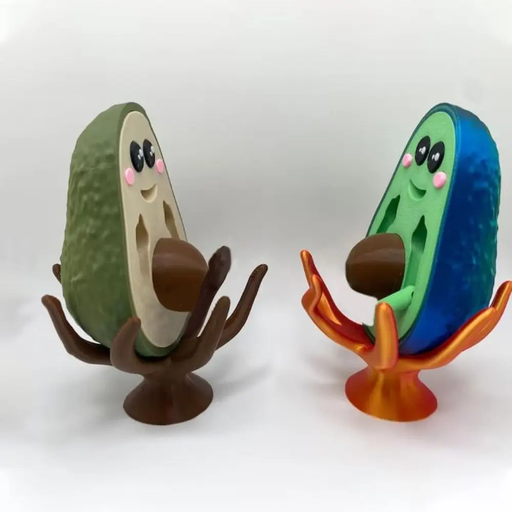 New Cute Bad Avocado Statue Funny 3D Printed Bad Avocado Ornament Charming Green Funny Toy Kids Gifts