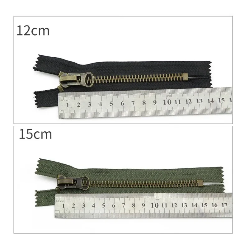 8# Zipper Metal Sliders 12/15/18/20/25cm Closed End Zippers for Coat Down Jacket Repair Clothing Sewing DIY Tailor Accessories