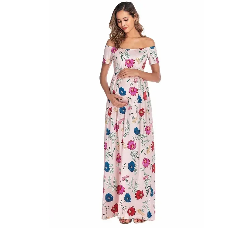 

New Style Pregnant Women Floral Long Maxi Dresses Maternity Gown Photography Photo Shoot Clothes Pregnancy Summer Beach Sundress