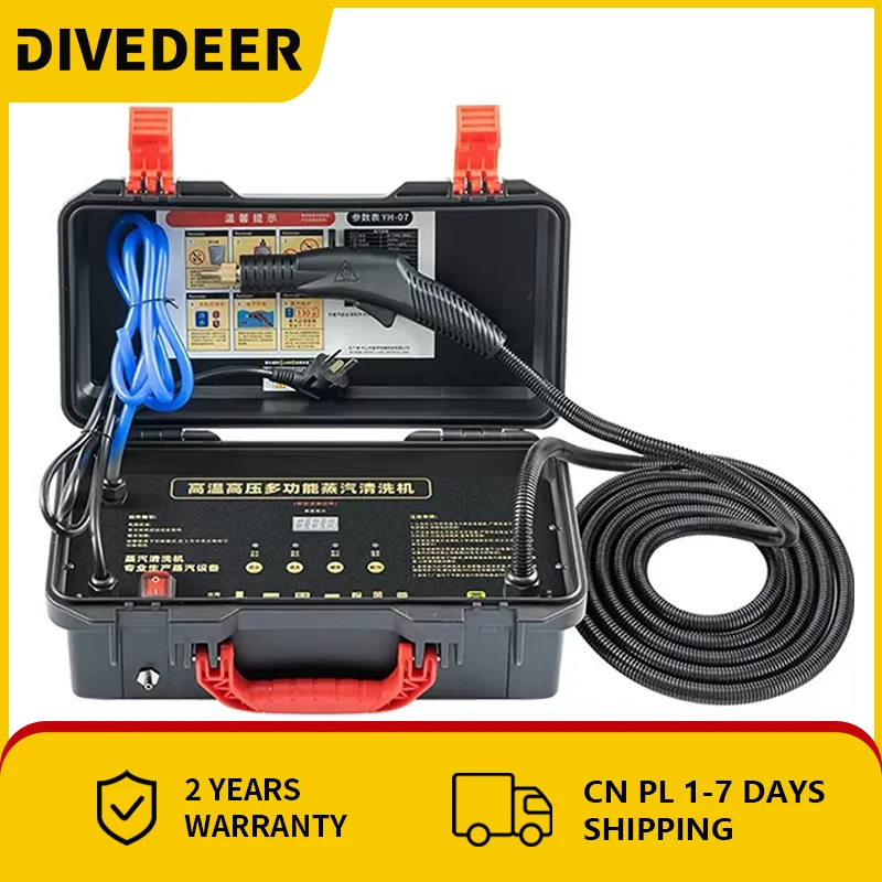 DIVEDEER High Temperature Steam Cleaner Multifunctional Car Washing Machine Household Kitchen Cleaning Tool Mobile Steam Cleaner