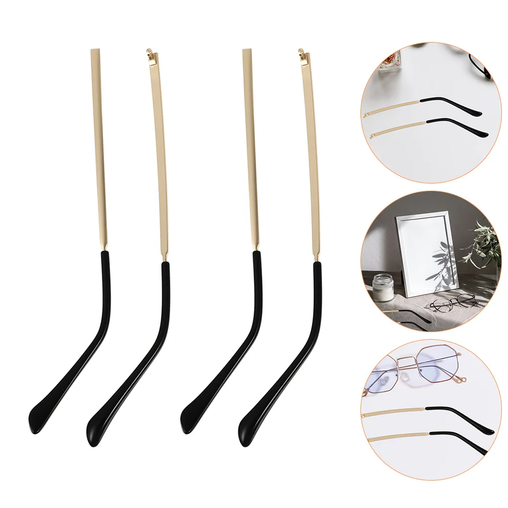 

2 Pairs Eyeglasses Arm Replacement Sunglasses Plastic Metal Glasses Repair Accessories Parts Temples Universal Design