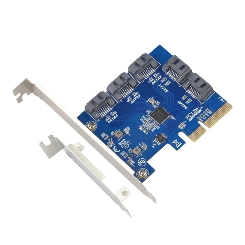 

5 Port PCIE to Sata3 Expansion Card, 6Gbps Quick Transfer For Motherboards Expanded PC Capabilities