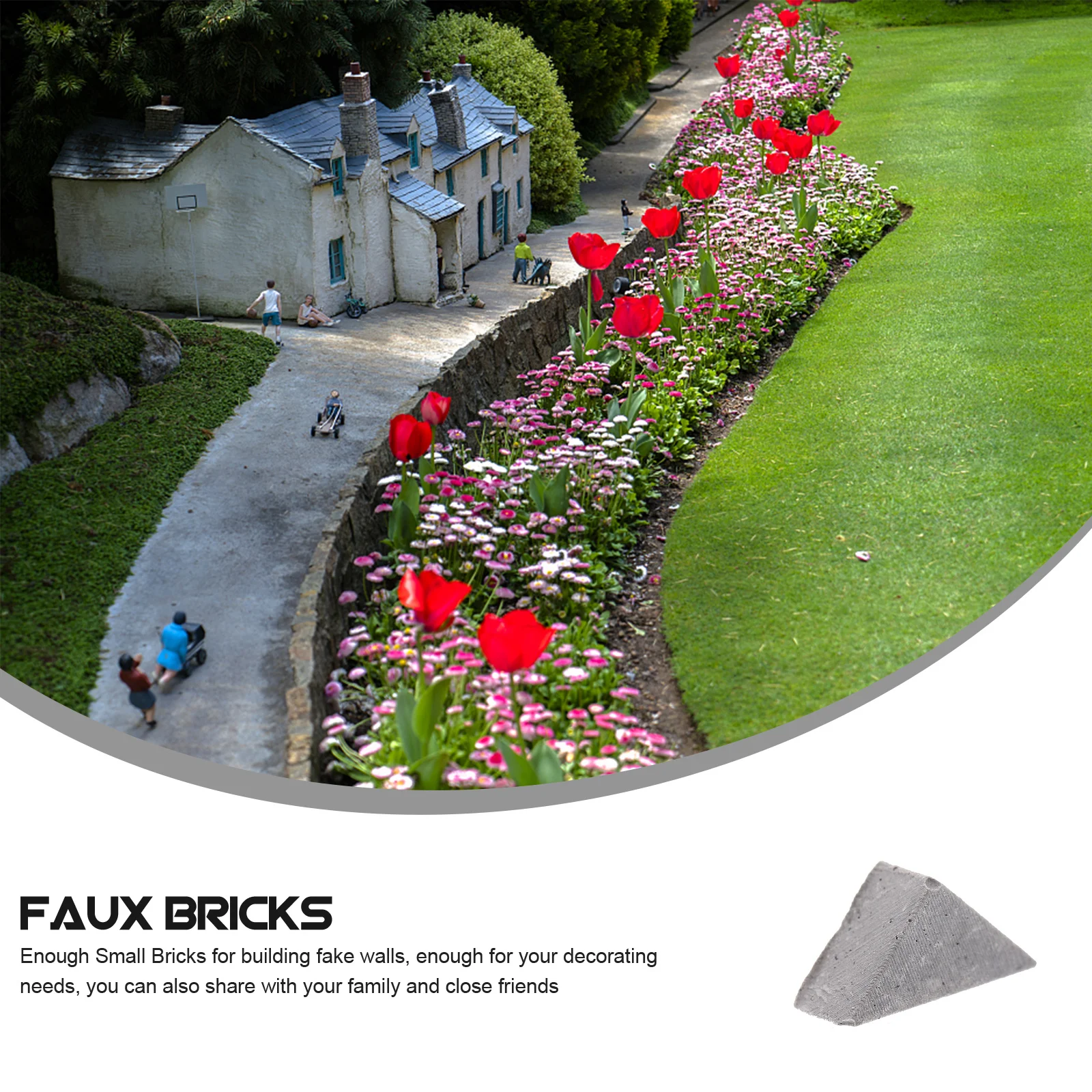 

200Pcs Fake Wall Bricks Miniature Building Set for DIY Landscaping Accessories Micro Landscape Design School Project Home Decor