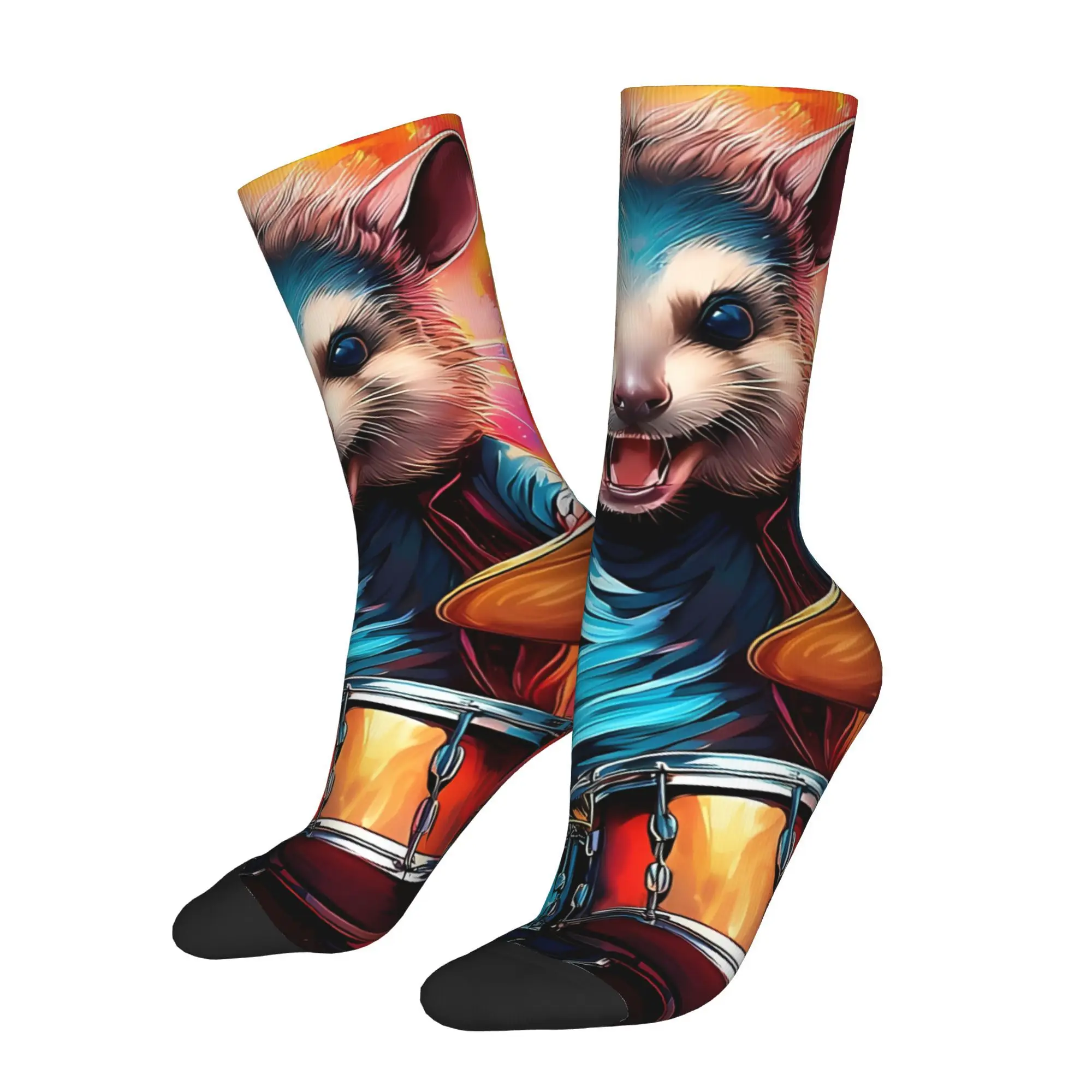 

Possum Playing The Drums Sock Printed Man Polyester