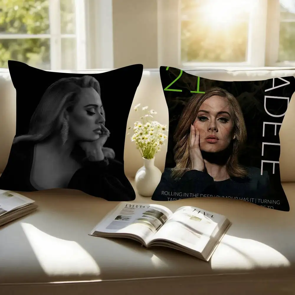 Singer Adele black Double-sided Printed pillow cover Short plush Suitable living rooms bedrooms sofas throw cushion cover