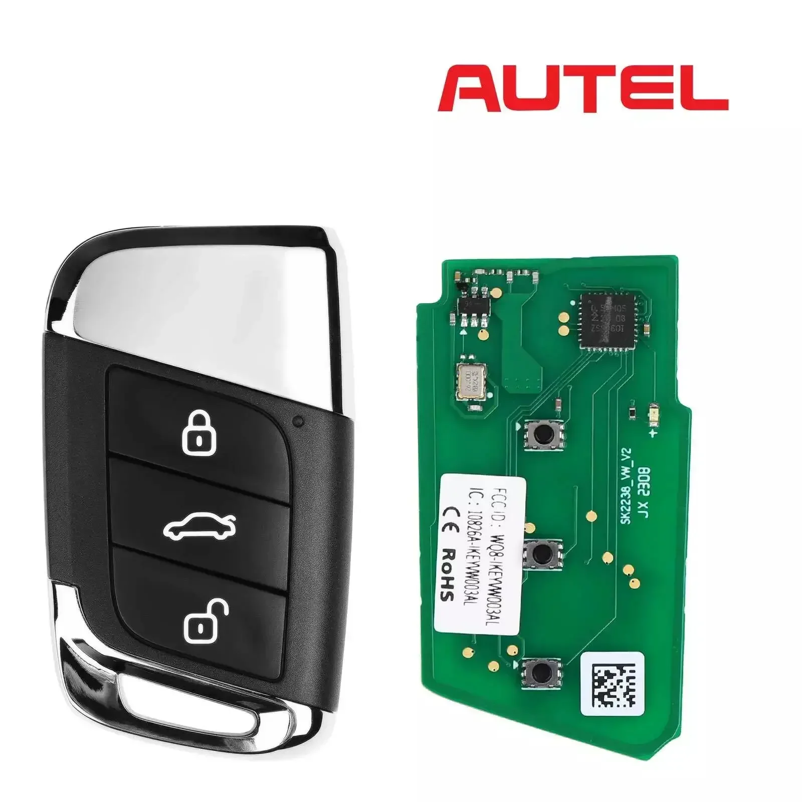 AUTEL Universal Smart Key 3 Buttons IKEYVW003AL 315/433 MHz Work for KM100E