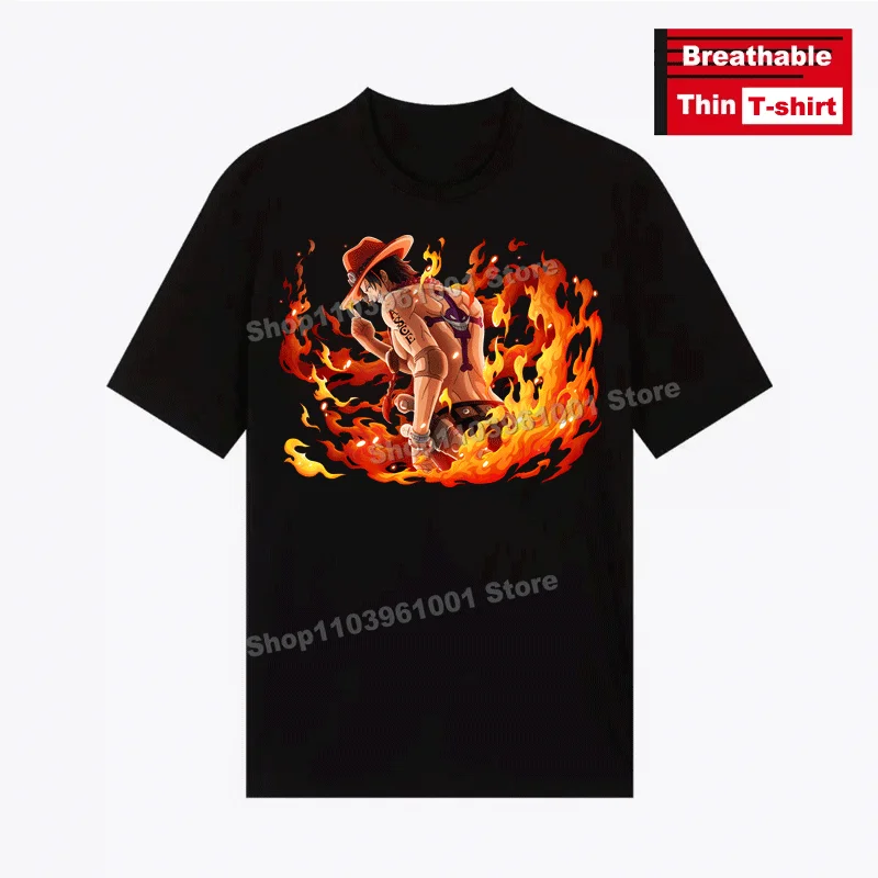 

Japanese Popular Anime Printed - Ace T-shirts y2k Harajuku Street Men Women Casual Short Sleeve Tees Breathable Thin T Shirt