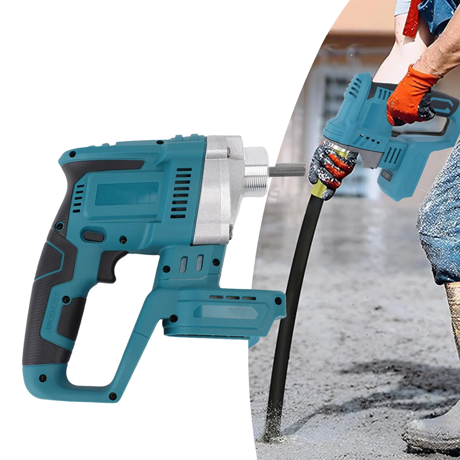 Electric Concrete Vibrator 18V Battery Powered Copper Motor 600W Electric Concrete Vibrating Tool Versatile for Bubble Removal