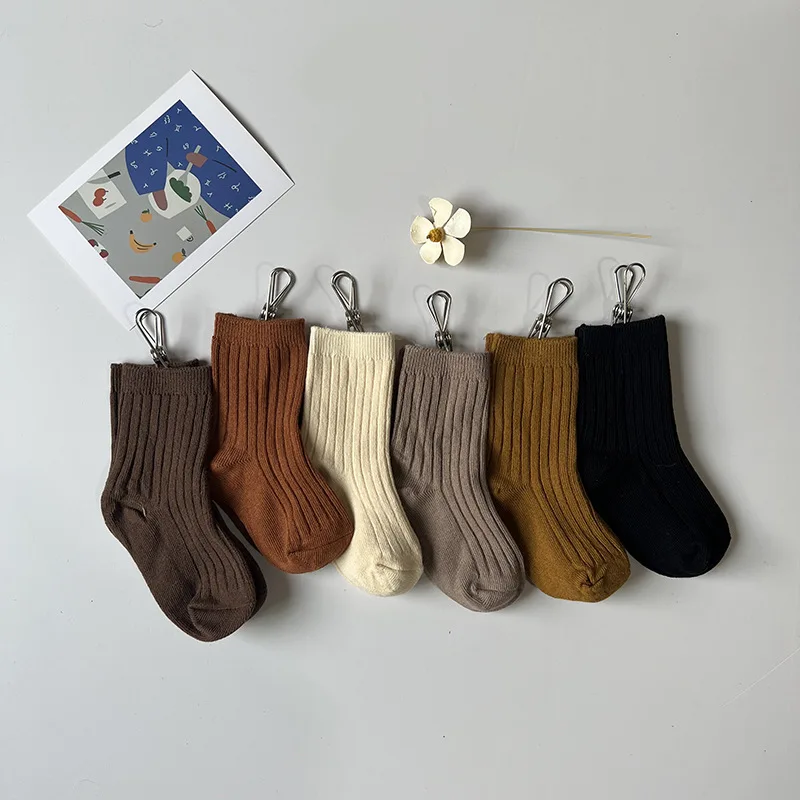 

1 Pair Kids Sock Korean Fashion Simplicity Solid Color Calf Sock for Toddler Boy Girl Spring Autumn Cotton Unisex School Sock