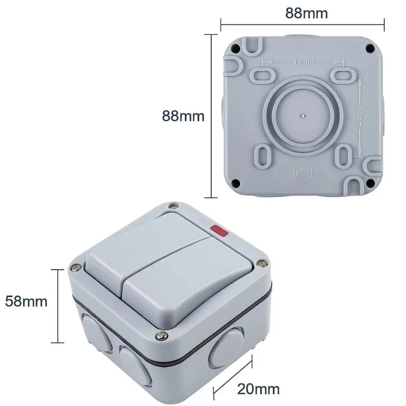 Outdoor Wall Light Switches IP66 Waterproof Weatherproof Push Button Switch 1 2 Gang 2 Way Doorbell Momentary Switch 1 Way