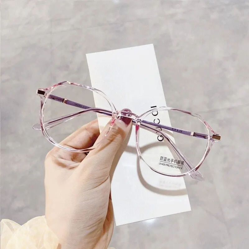 Transparent Computer Glasses Frame Women And Men Anti Blue Light Round Glasses Blackout Glasses Optical Glasses Lenses