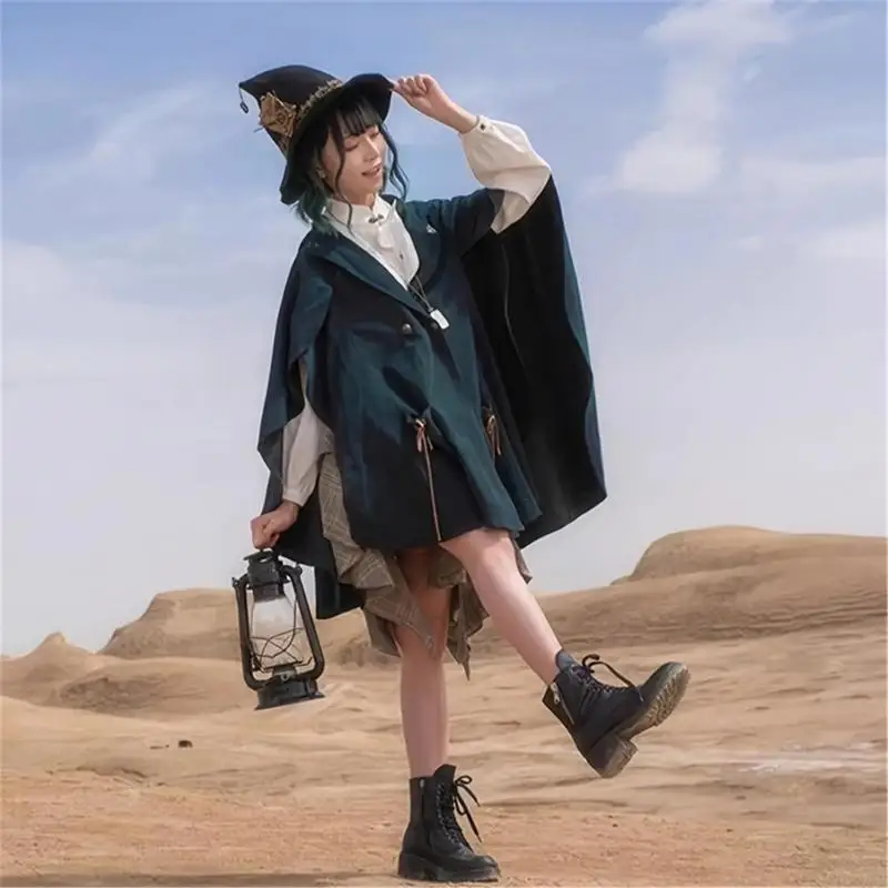 77HE Dark Gear Witch Hat for Kids Adults Halloween Party Cosplay Costume Props