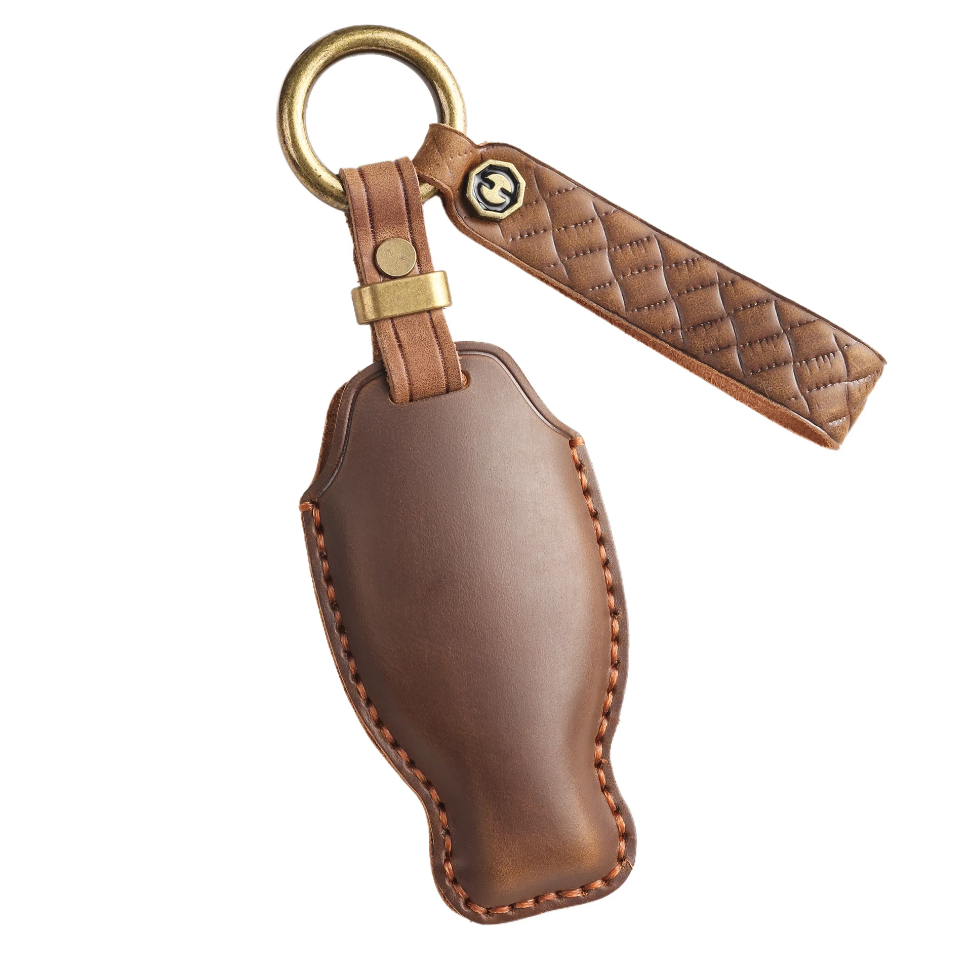 Durable Leather Car Key Case Cover Pouch Keyring for Mercedes Benz E300L GLC300 C260l A200L Keychain Holder Fob Accessories