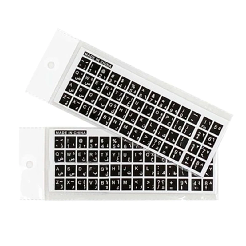 Arabic Keyboard Stickers with Lettering On Transparent Background for Any Laptop