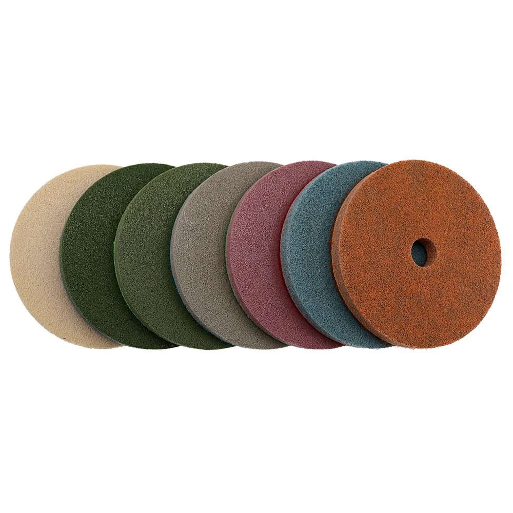 7 Pieces/Lot 5 Inch Sponge Polishing Pads 125 MM Professional Diamond Sponge Floor Grinding Disc For Marble Granite Stone