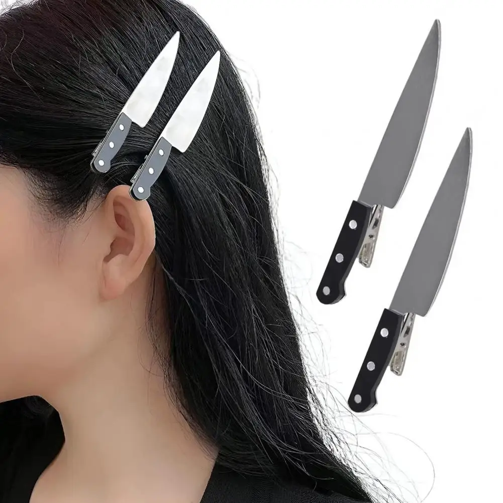 Girls Hairpin Cutlery Cutter Shaped Hair Clip Unique Cutlery-inspired Hair Clip for Women Anti-slip Bang Hairpin for Cosplay