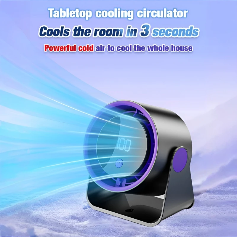 مروحة سطح المكتب المنزلية الصغيرة القابلة لإعادة الشحن، مروحة توزيع رقمية كتم الصوت، مكتب سكن الطلاب، مروحة كهربائية رائعة، مبرد صيفي
