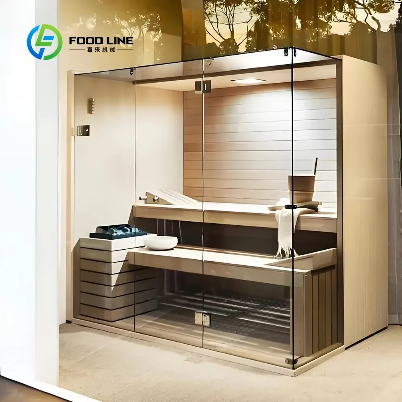 Customized Wooden Cube Sauna Room With Corner Design And Waterproof Roof For All Season Backyard Use Bulk Purchase Offer