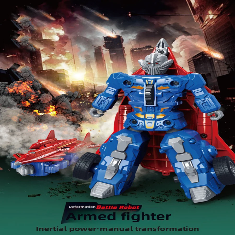 Child inertia avion à déformation manuelle, petit cadeau pour garçon mecha, ornement robot, modèle de simulation de haute qualit