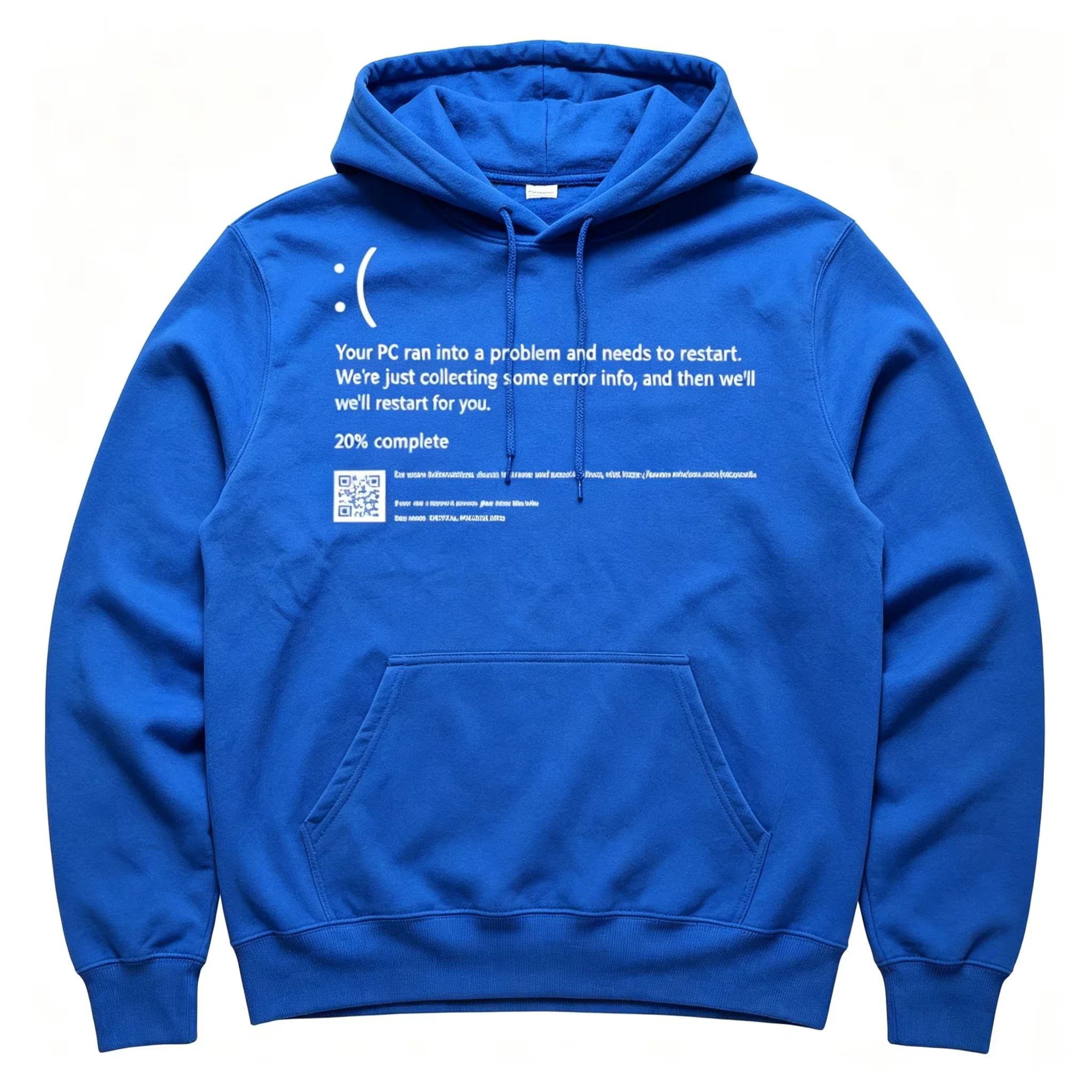 2026 New Fun Blue Screen of Death Geek Halloween Party Pattern Hoodie Men's Fashion Casual Oversized Sweatshirt