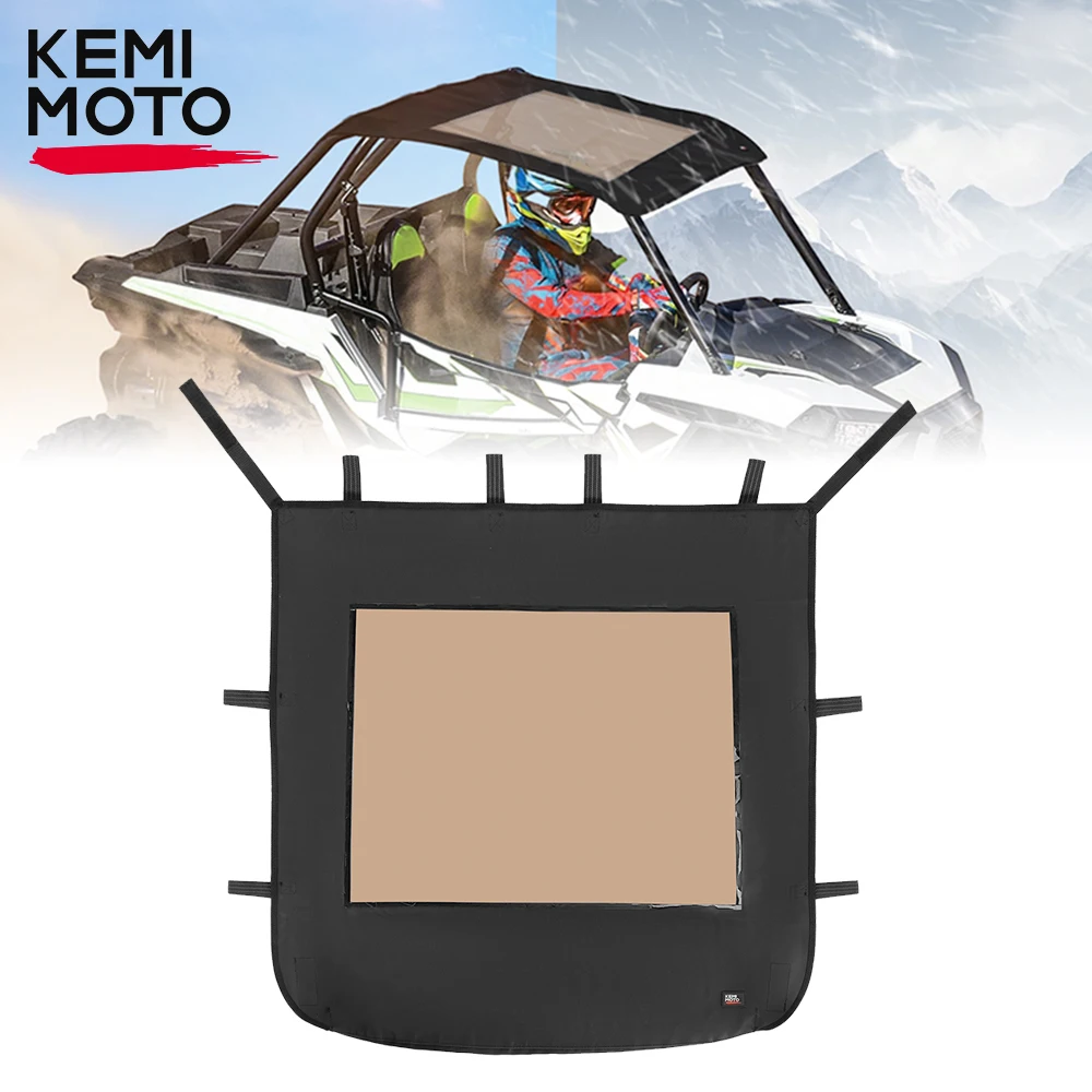 KEMIMOTO UTVบังแดดSoft TopสําหรับPolaris RZR XP 1000 / Turbo / 900 2014-2023 1680Dผ้าใบหลังคาTintกันน้ํา