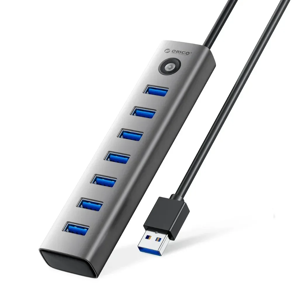 ORICO-USB Tipo C Hub De Transmissão De Alta Velocidade, Expansão Laptop, Acessórios De Computador, USB 3.0, 4 Portas, 7 Portas