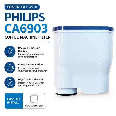 AquaClean Filter Replacement CA6903 for Philips Saeco Coffee Machine - Water Filter Cartridge for EP3246 EP5447 HD8927