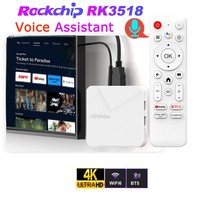 H96 Max RK3518 Android14.0 Quad Core 4K HDR Wifi6 LAN 100M BT5.4 Voice Assistant Remote Control Media Player