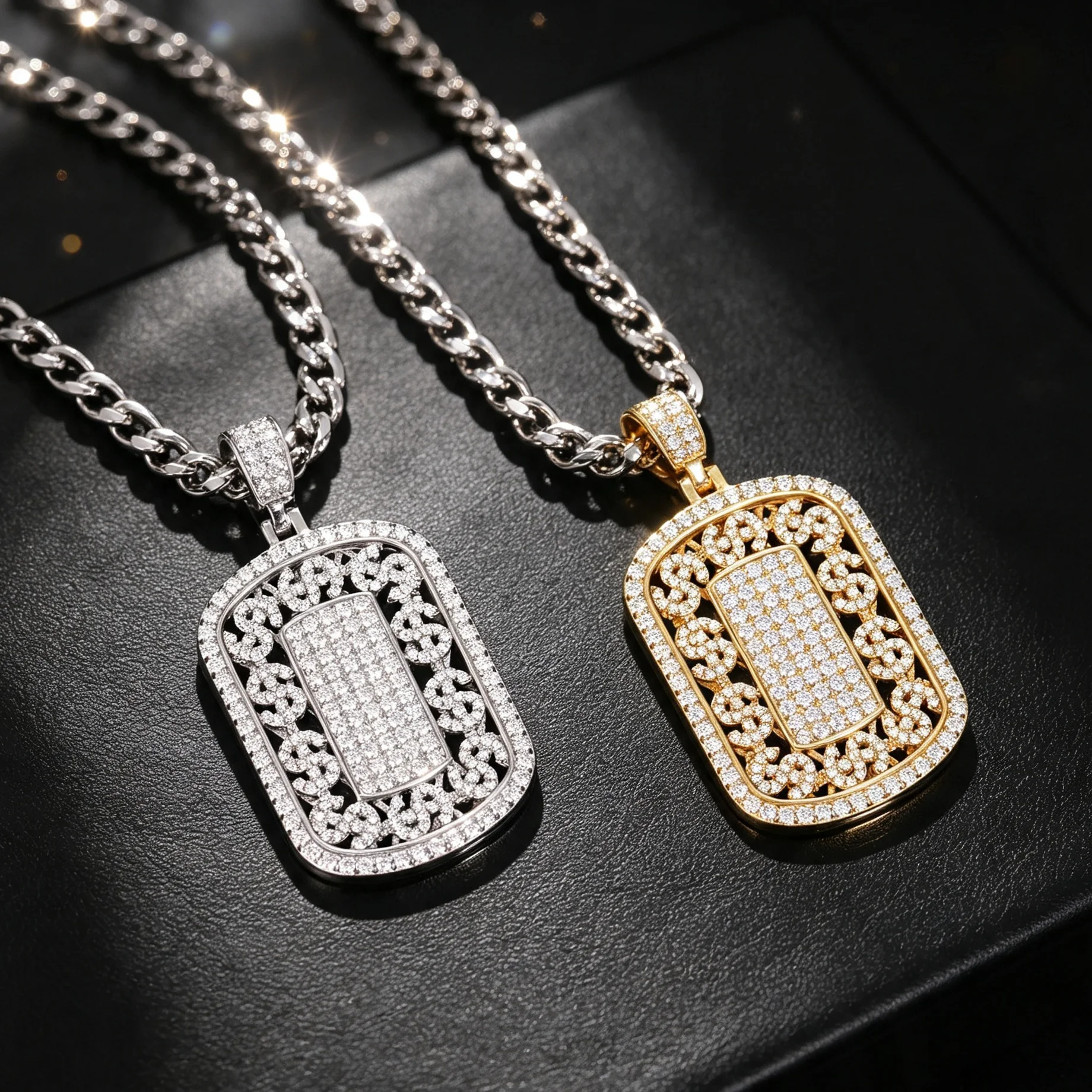 925 Sterling Silver Iced Out M - Men Accessories For Birthday Gift 评论和价格