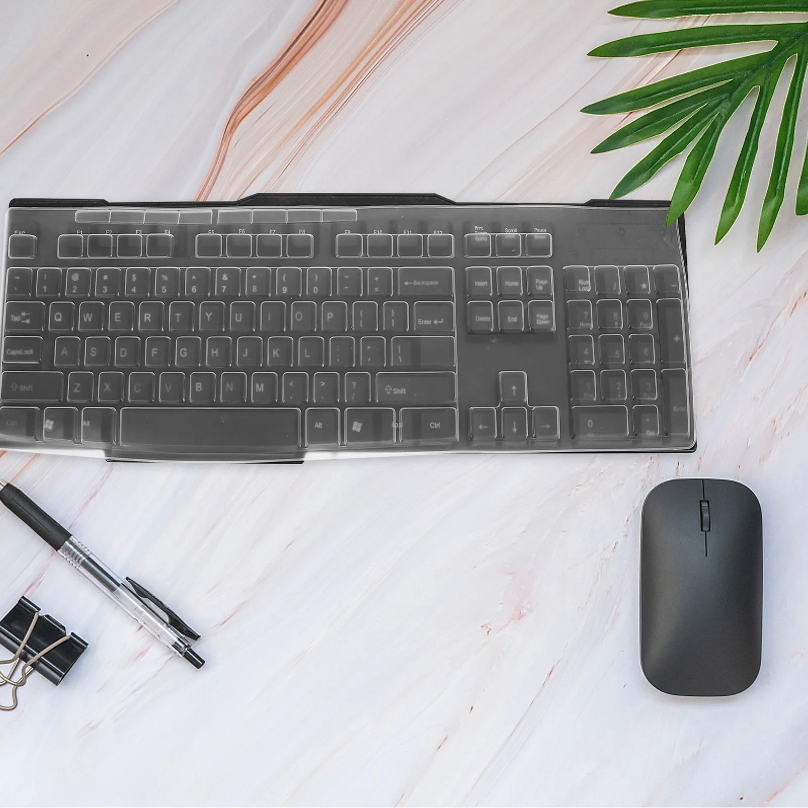 

2Pcs Silicone Keyboard Film Flexible Dustproof Waterproof Protective Cover for Mk270 Fade Resistant Air Permeable