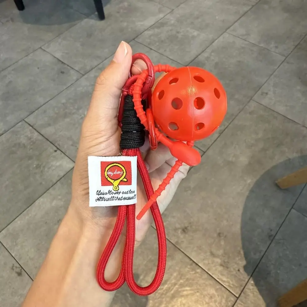 Creative Plastic Pickleball Keyring Bag Charm Colorful Pickball Pendant Mini Decorative Sports Keychain Backpack