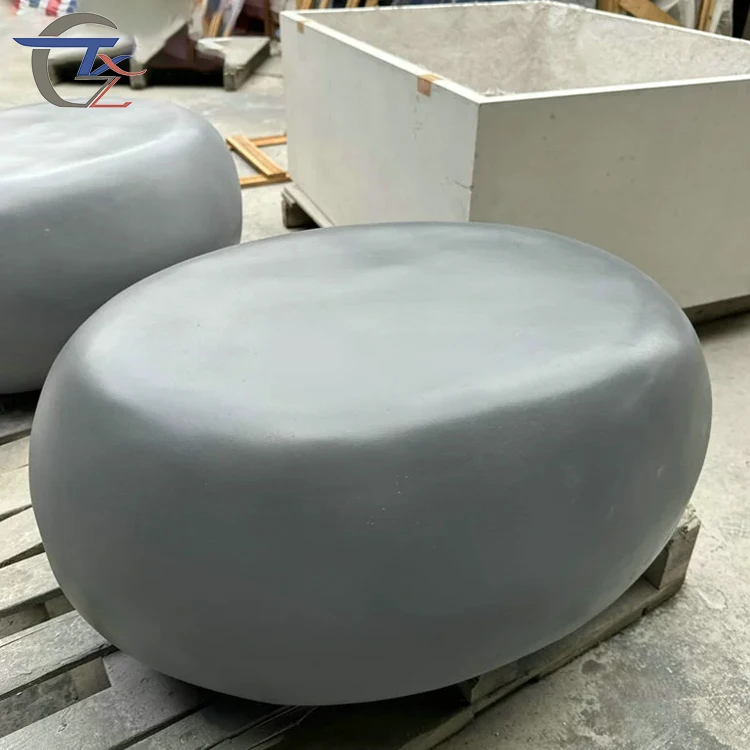 

Горячая распродажа: Уличная мебель с защитой от коррозии, декоративный стул для торгового центра, сиденье из GRC-бетона в форме гальки