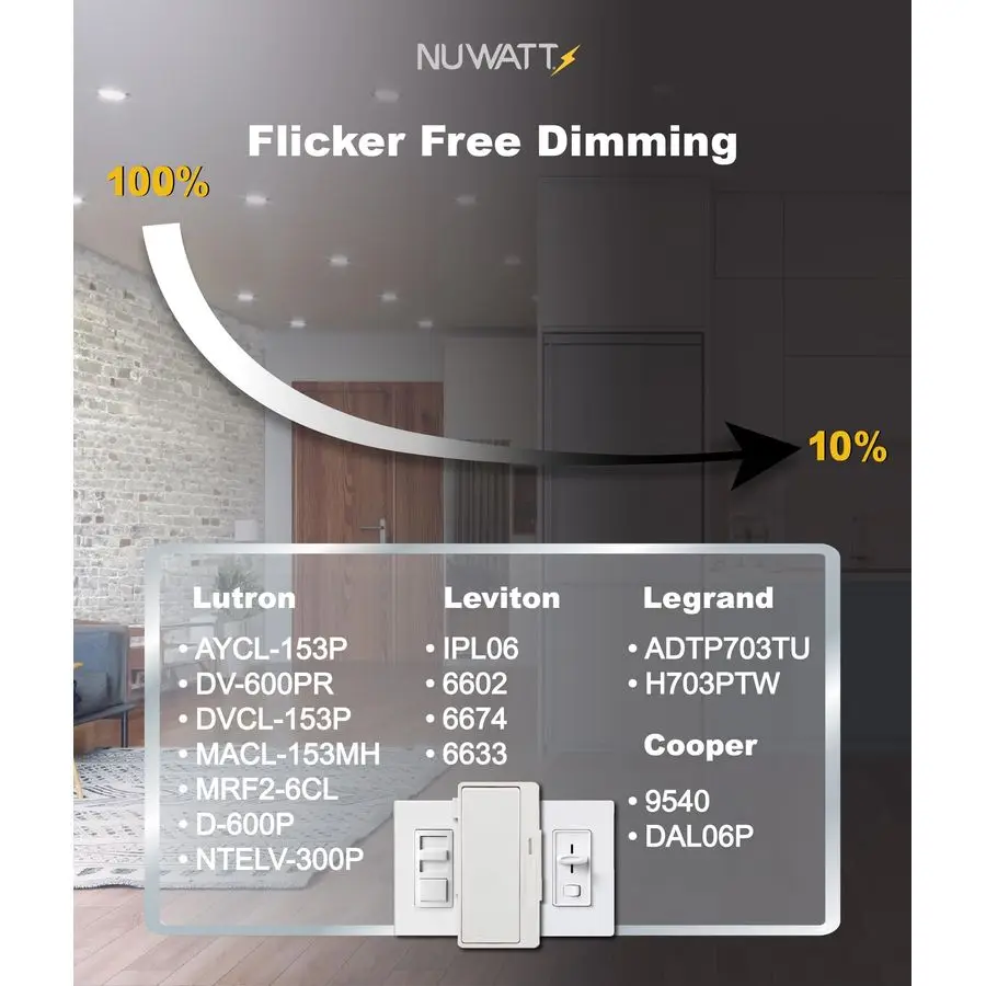 6 عبوات من إضاءة LED برونزية رفيعة للغاية مقاس 4 بوصات، 5CCT 2700K 3000K 3500K 4000K 5000K قابلة للاختيار، 630 لومن، معدل IC، Dimma #5