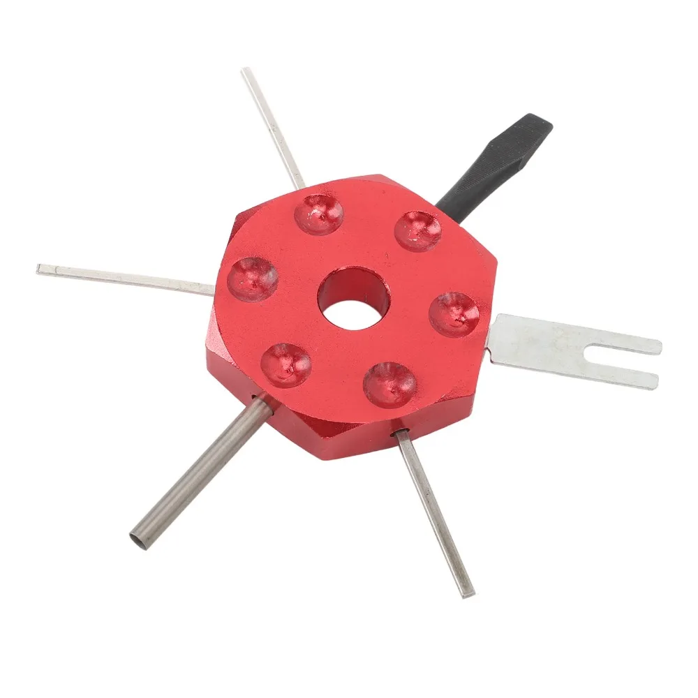 Red Terminal Release Tool 6 Pin Universal Wire Harness Pin Remover Multi Terminal Insertion Tool Automotive/Motorcycle/ATV/UTV