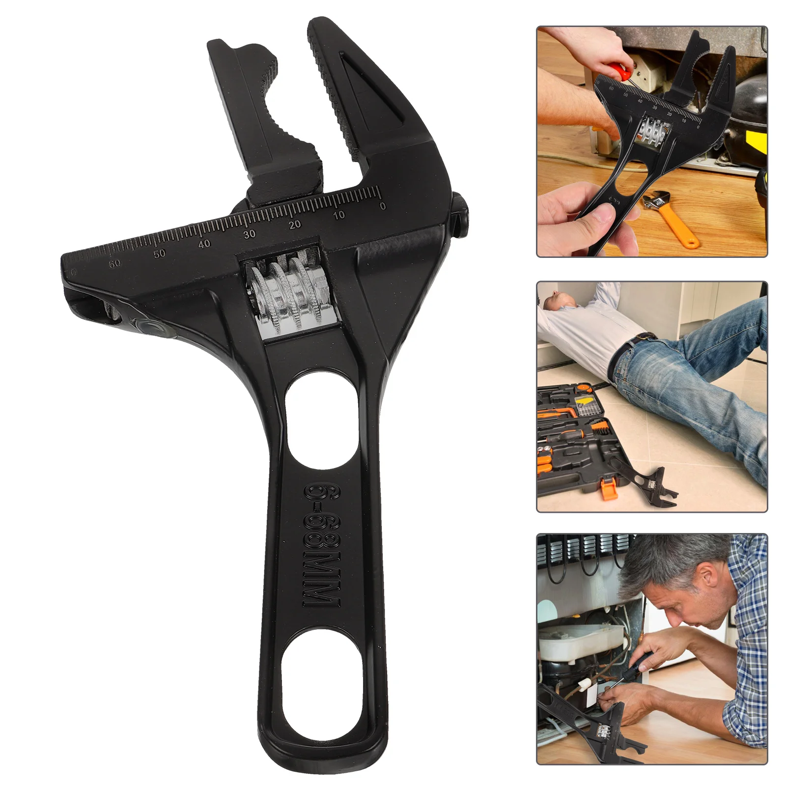 

Plumbing Wrench Multi-Functional Professional Adjustable Sink Large Opening Lightweight Durable Aluminum Alloy Rust Resistant