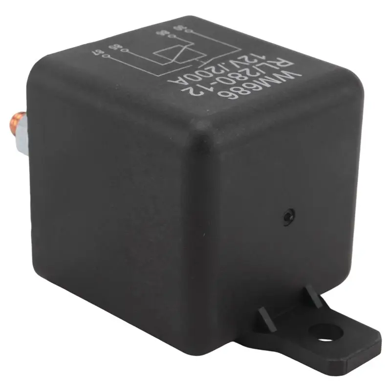 HOT-Battery Isolator Relay 12V 4-Pin WM686 Start Relay Car ON/OFF Switch Normally Open Relay RL/280 200A,Battery Isolator Relay