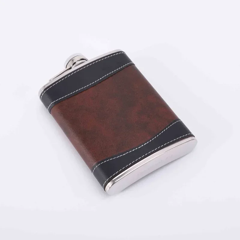 6/7/8Oz PU Leather Hip Flask Pocket Stainless Steel Wine Pot Vodka Whisky Bottle For Alcohol Portable Whiskey Gift for Men